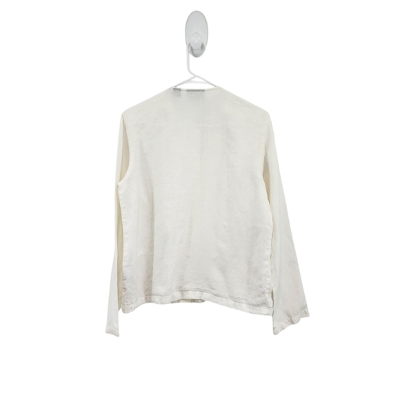 Liz Claiborne Women's 100% Linen Button Front Top Lagenlook Size Small - Picture 7 of 7